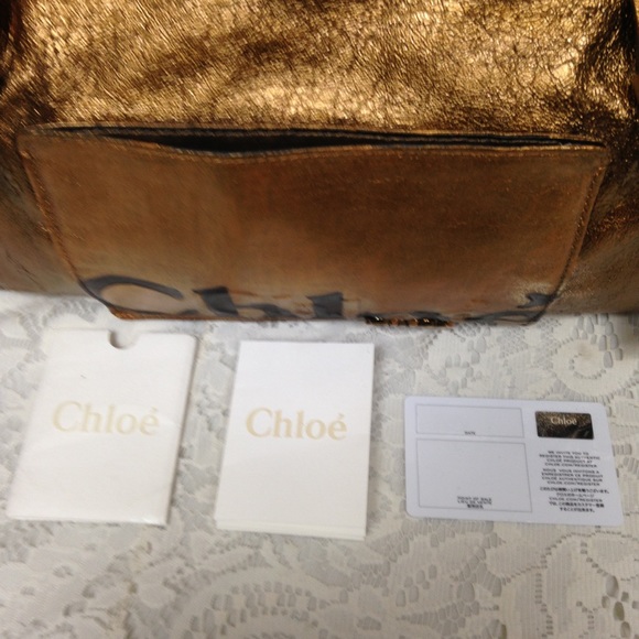 Authentic, Chloe Gold Distressed Leather Handbag - Picture 4 of 16